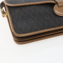 Christian Dior Honeycomb Canvas Shoulder Bag PVC Black Gold Auth 155933-11