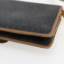 Christian Dior Honeycomb Canvas Shoulder Bag PVC Black Gold Auth 155933-12