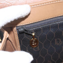 Christian Dior Honeycomb Canvas Shoulder Bag PVC Black Gold Auth 155933-14