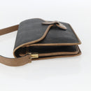 Christian Dior Honeycomb Canvas Shoulder Bag PVC Black Gold Auth 155933-4