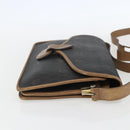 Christian Dior Honeycomb Canvas Shoulder Bag PVC Black Gold Auth 155933-5