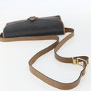 Christian Dior Honeycomb Canvas Shoulder Bag PVC Black Gold Auth 155933-7