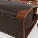 CELINE Macadam Canvas Hand Bag PVC Leather Brown Gold Auth 155934-10