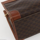 CELINE Macadam Canvas Hand Bag PVC Leather Brown Gold Auth 155934-11