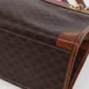 CELINE Macadam Canvas Hand Bag PVC Leather Brown Gold Auth 155934-12