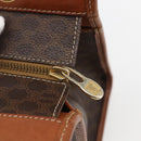 CELINE Macadam Canvas Hand Bag PVC Leather Brown Gold Auth 155934-14