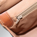 CELINE Macadam Canvas Hand Bag PVC Leather Brown Gold Auth 155934-16