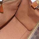 CELINE Macadam Canvas Hand Bag PVC Leather Brown Gold Auth 155934-18