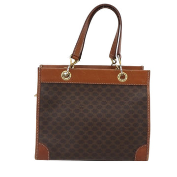 CELINE Macadam Canvas Hand Bag PVC Leather Brown Gold Auth 155934 - 0