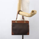 CELINE Macadam Canvas Hand Bag PVC Leather Brown Gold Auth 155934-21