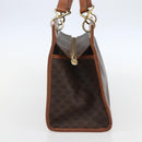 CELINE Macadam Canvas Hand Bag PVC Leather Brown Gold Auth 155934-4