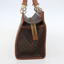 CELINE Macadam Canvas Hand Bag PVC Leather Brown Gold Auth 155934-5
