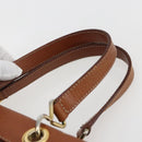 CELINE Macadam Canvas Hand Bag PVC Leather Brown Gold Auth 155934-8