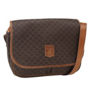 CELINE Macadam Canvas Shoulder Bag PVC Leather Brown Gold Auth 155935-1