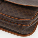 CELINE Macadam Canvas Shoulder Bag PVC Leather Brown Gold Auth 155935-9