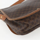 CELINE Macadam Canvas Shoulder Bag PVC Leather Brown Gold Auth 155935-16