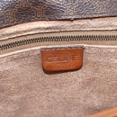 CELINE Macadam Canvas Shoulder Bag PVC Leather Brown Gold Auth 155935-17