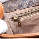 CELINE Macadam Canvas Shoulder Bag PVC Leather Brown Gold Auth 155935-18