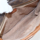 CELINE Macadam Canvas Shoulder Bag PVC Leather Brown Gold Auth 155935-10