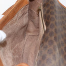 CELINE Macadam Canvas Shoulder Bag PVC Leather Brown Gold Auth 155935-20