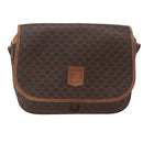 CELINE Macadam Canvas Shoulder Bag PVC Leather Brown Gold Auth 155935-13