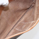 CELINE Macadam Canvas Shoulder Bag PVC Leather Brown Gold Auth 155935-21