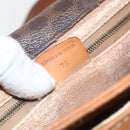 CELINE Macadam Canvas Shoulder Bag PVC Leather Brown Gold Auth 155935-12