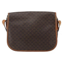 CELINE Macadam Canvas Shoulder Bag PVC Leather Brown Gold Auth 155935-2