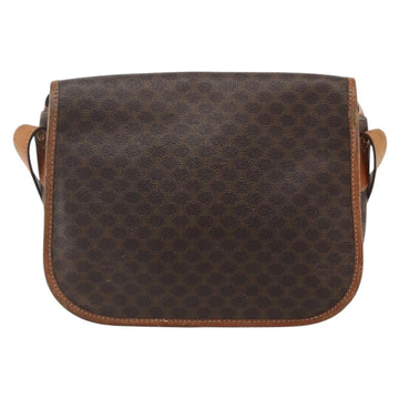 CELINE Macadam Canvas Shoulder Bag PVC Leather Brown Gold Auth 155935 - 0