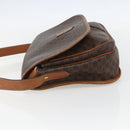 CELINE Macadam Canvas Shoulder Bag PVC Leather Brown Gold Auth 155935-3