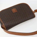 CELINE Macadam Canvas Shoulder Bag PVC Leather Brown Gold Auth 155935-6