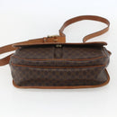 CELINE Macadam Canvas Shoulder Bag PVC Leather Brown Gold Auth 155935-5