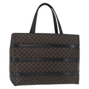 CELINE Macadam Canvas Tote Bag PVC Leather Black Gold Auth 155936-1