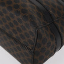 CELINE Macadam Canvas Tote Bag PVC Leather Black Gold Auth 155936-11