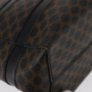 CELINE Macadam Canvas Tote Bag PVC Leather Black Gold Auth 155936-12