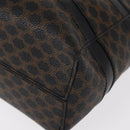 CELINE Macadam Canvas Tote Bag PVC Leather Black Gold Auth 155936-13
