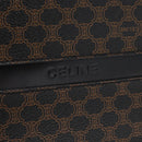 CELINE Macadam Canvas Tote Bag PVC Leather Black Gold Auth 155936-14