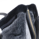CELINE Macadam Canvas Tote Bag PVC Leather Black Gold Auth 155936-17