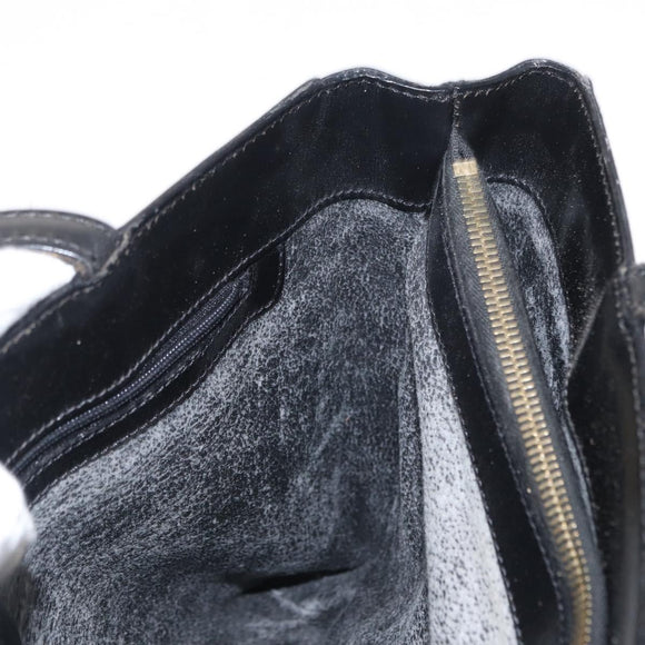 CELINE Macadam Canvas Tote Bag PVC Leather Black Gold Auth 155936