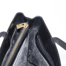 CELINE Macadam Canvas Tote Bag PVC Leather Black Gold Auth 155936-18