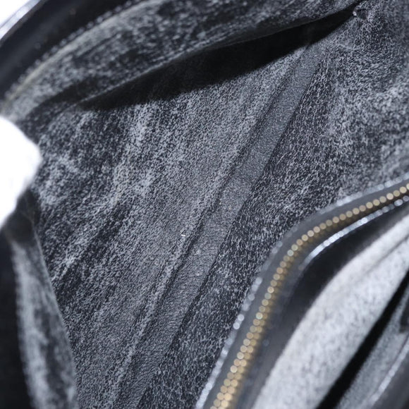 CELINE Macadam Canvas Tote Bag PVC Leather Black Gold Auth 155936