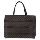 CELINE Macadam Canvas Tote Bag PVC Leather Black Gold Auth 155936-2