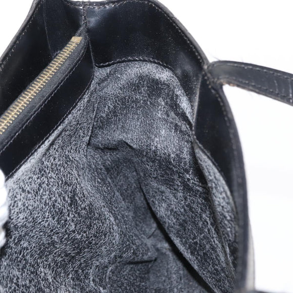 CELINE Macadam Canvas Tote Bag PVC Leather Black Gold Auth 155936