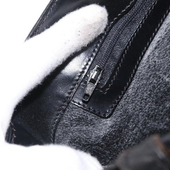 CELINE Macadam Canvas Tote Bag PVC Leather Black Gold Auth 155936