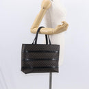 CELINE Macadam Canvas Tote Bag PVC Leather Black Gold Auth 155936-27