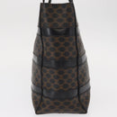 CELINE Macadam Canvas Tote Bag PVC Leather Black Gold Auth 155936-4