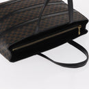 CELINE Macadam Canvas Tote Bag PVC Leather Black Gold Auth 155936-6