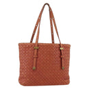 BOTTEGA VENETA INTRECCIATO Tote Bag Leather Orange Gold Auth 155938-1