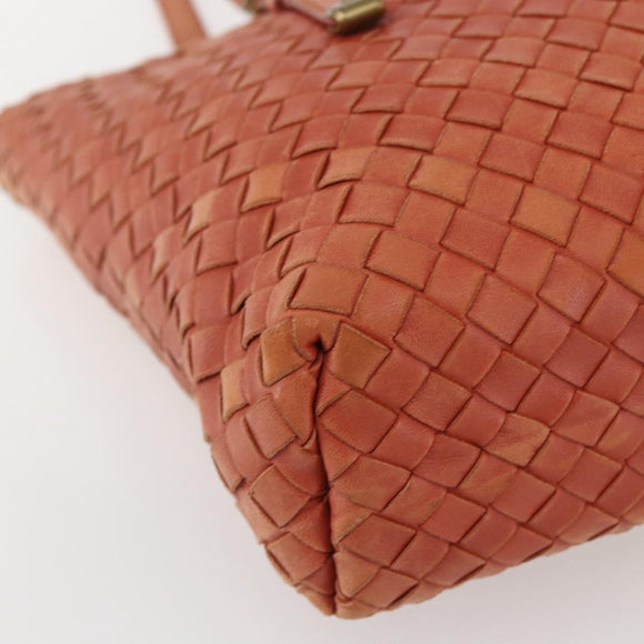 BOTTEGA VENETA INTRECCIATO Tote Bag Leather Orange Gold Auth 155938