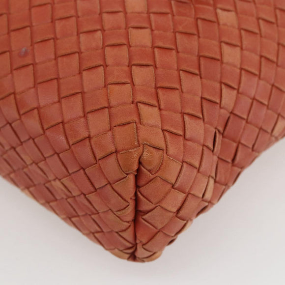 BOTTEGA VENETA INTRECCIATO Tote Bag Leather Orange Gold Auth 155938
